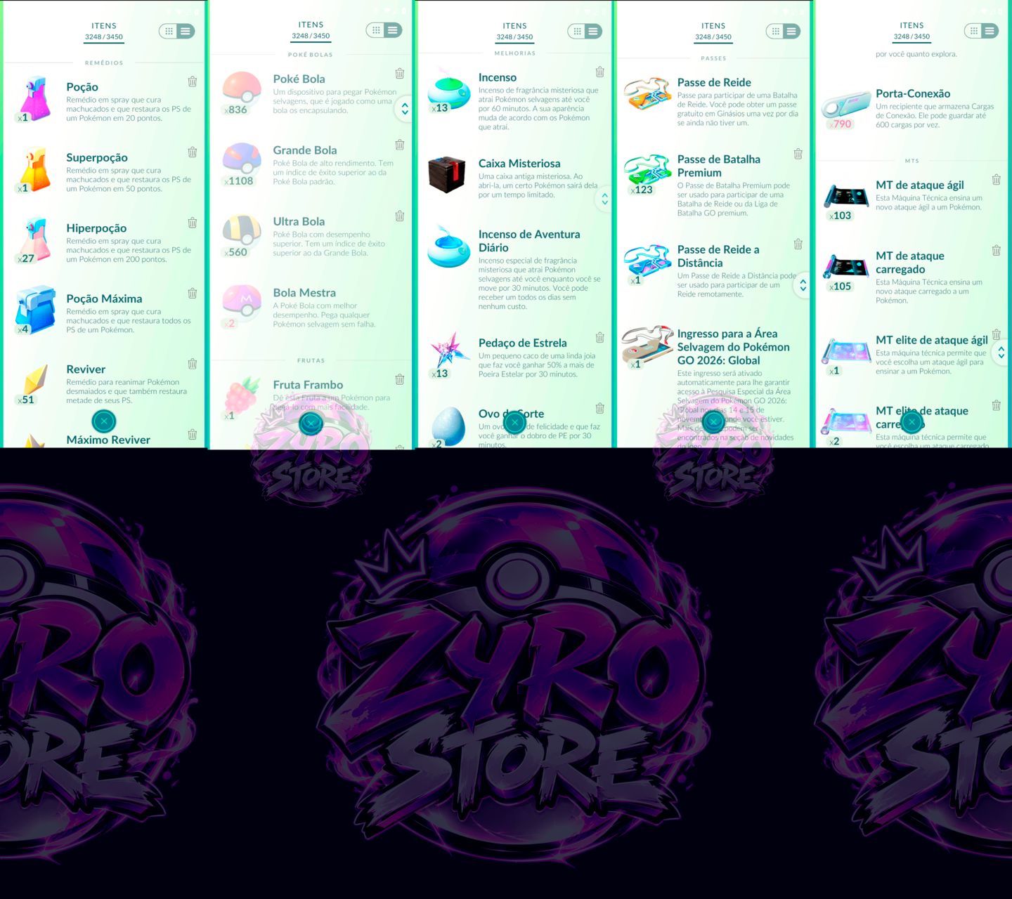 CONTA POKÉMON GO LVL 71 | 238 LENDÁRIOS | 101 SHINYS | 30 FUNDOS | 50 HUNDOS | 7