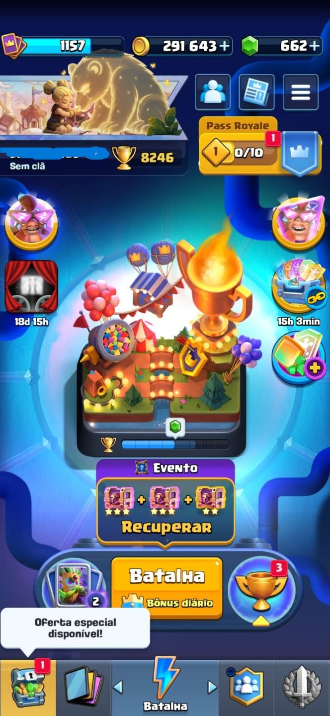 CONTA CLASH ROYALE | 8.1K TROFÉUS | 291K OURO | 662 GEMAS