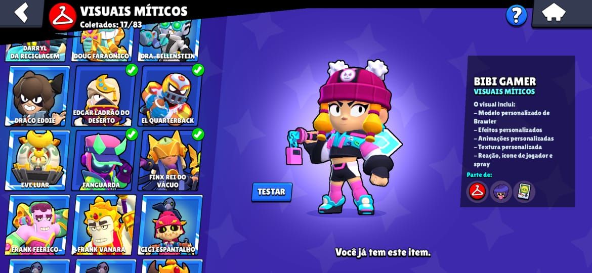 CONTA BRAWLSTARS | LENDÁRIO | TODOS BRAWLERS | 50K | RECHEADA DE SKINS | COLEÇÃO