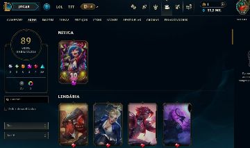 FULL ACESSO - 89 SKINS - 150 CAMPEÕES - LEVEL 185 - 33 MIL ESSENCIA AZUL