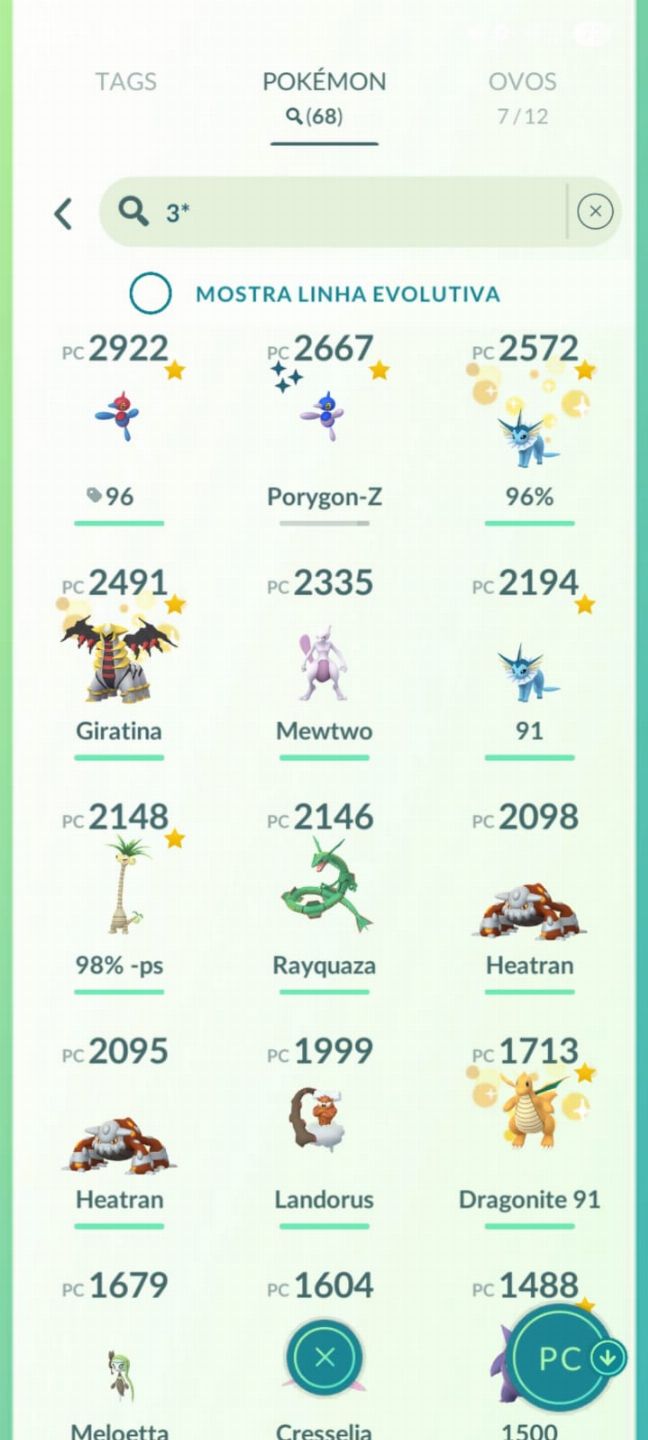 Pokémon GO Nível 36 | 12 Lendários + Míticos + Passes Premium e MTs