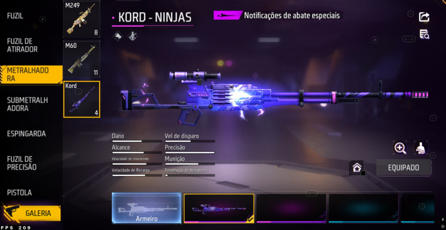 CONTA FREEFIRE GEMADA PRIME 8