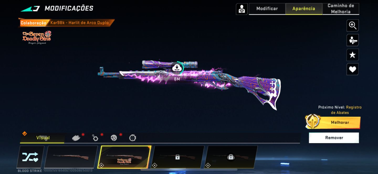 CONTA BLOOD STRIKE SKIN COM SKIN ETERNAS FOICE ROXA BUTTERFLY E ETC
