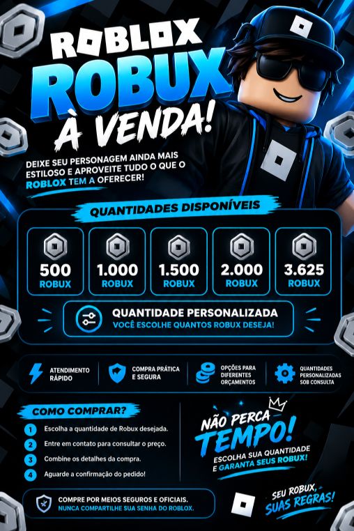 ROBUX MAIS BARATO DO MERCADO COM GARANTIA DE ENTREGA VIA ROBLOX PLUS!