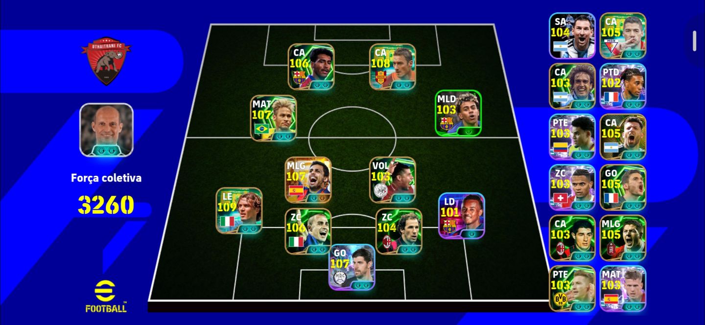 CONTA EFOOTBALL 3260 DE FORÇA MAX COM NEY 107