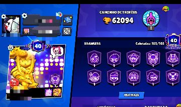 CONTA BRAWL STARS 62K DE TROFEUS