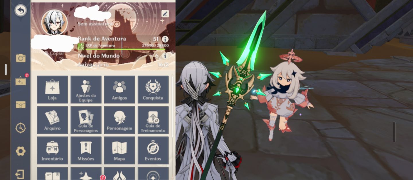 CONTA GENSHIN AR 51 COM ARLECCHINO ODETTE E XILONEN