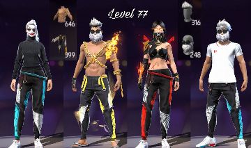 CONTA DE FREE FIRE MASCULINA E FEMININA GEMADA VETERANA COM ANGELICAL LEVEL 77