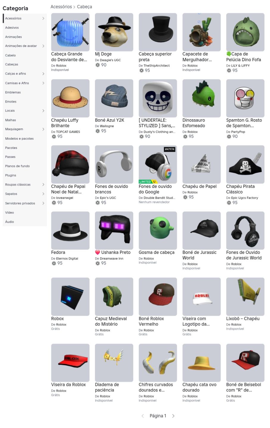 Conta de Roblox Upada e com diversas skins!!