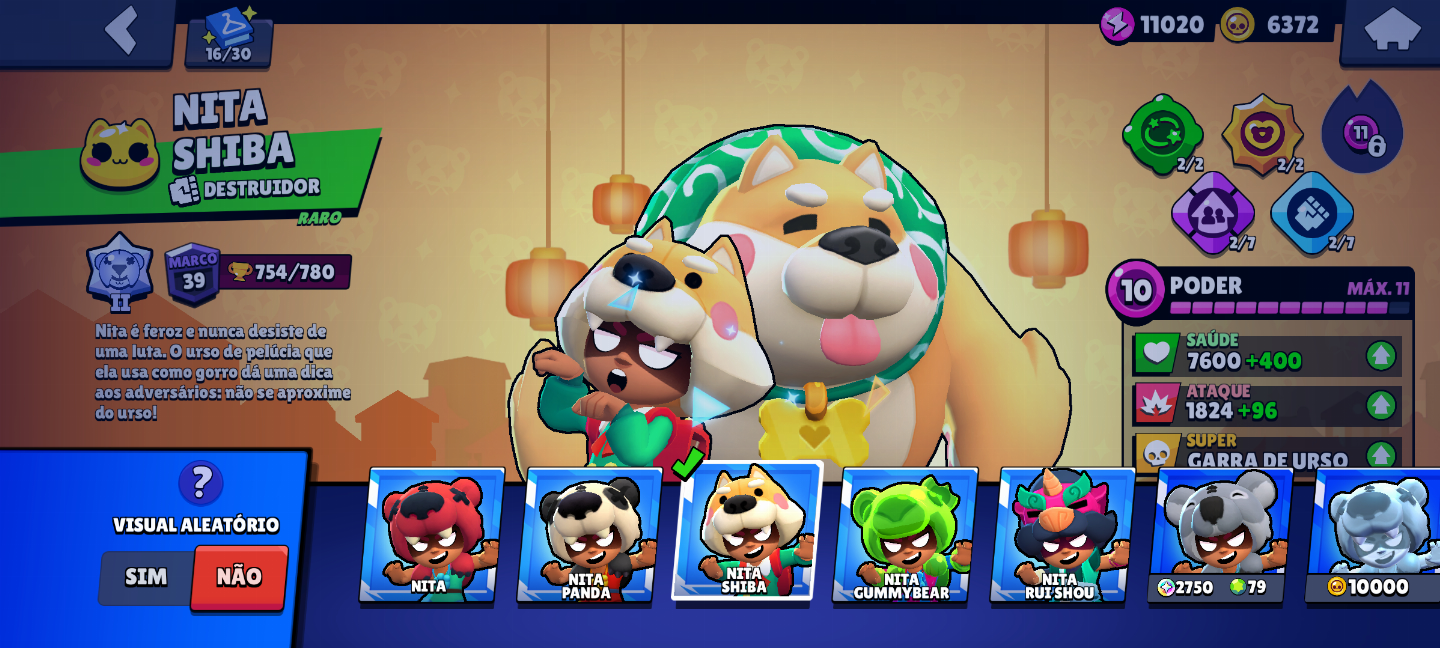 Conta criada em 2019, tem 18 skin de 300 gemas, 31 de 200, 195 de 150 e etc