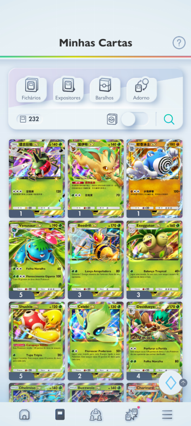 Conta Pokémon TCG- NV 34 com mais de 2,8k cartas, Doce Raro dourado PT BR e mais
