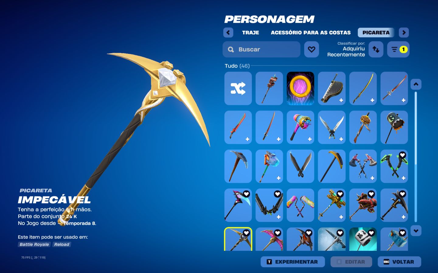 Conta antiga Fortnite - desde a Temporada 3 do capitulo 1 - skins, danças e etc.