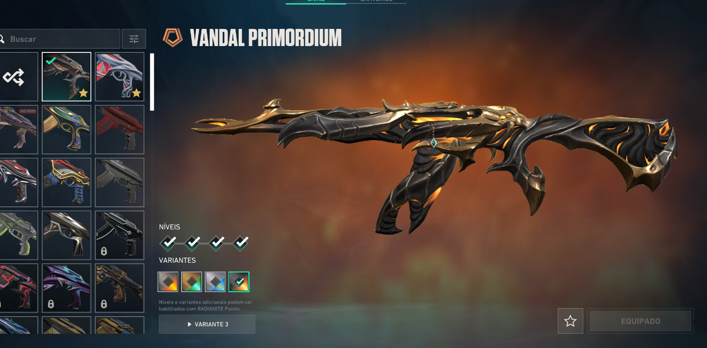 Conta de valorant +1200 reais gastos, muita skin.