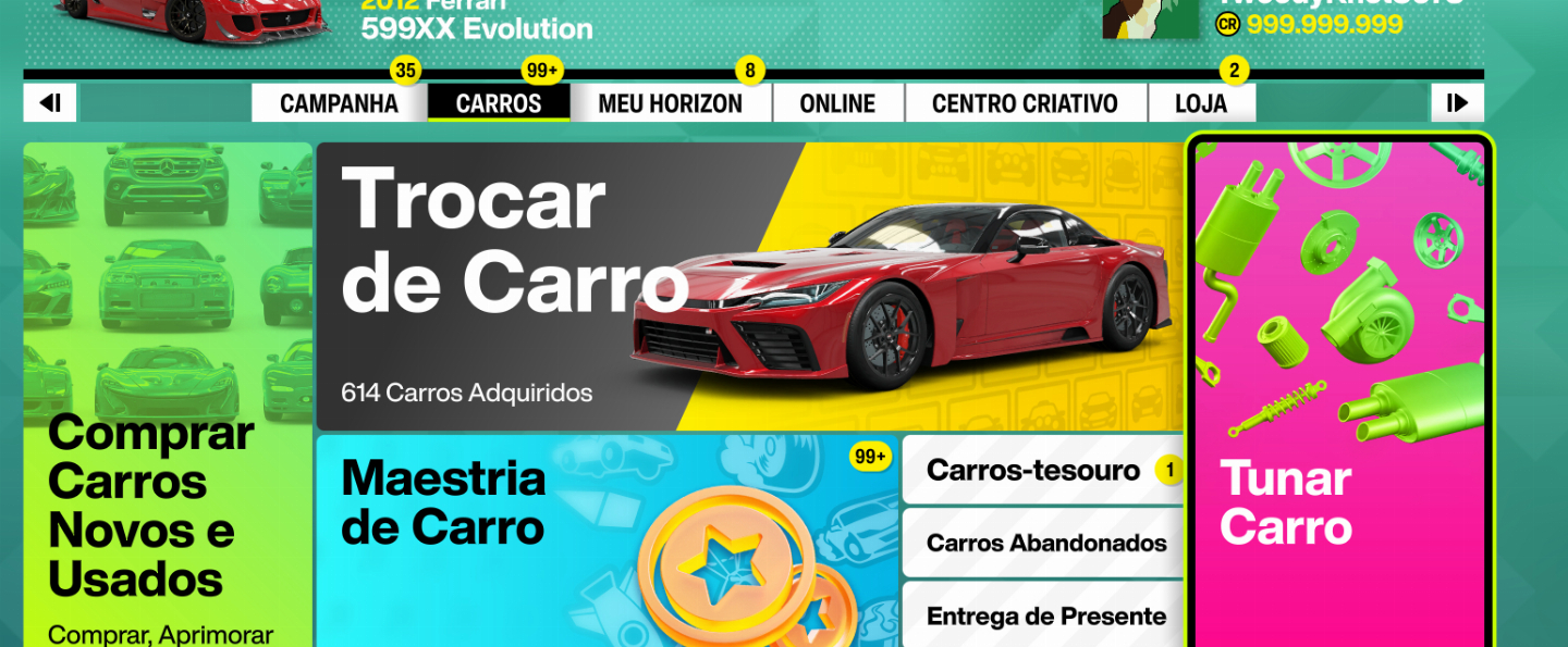 CONTAS FORZA HORIZON 6 COM 1 BILHÃO DE CRÉDITOS + TODOS OS CARROS E MAIS
