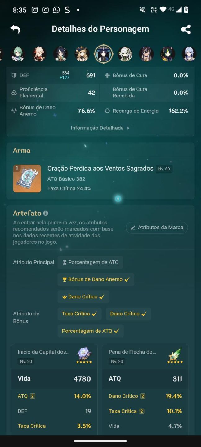 Conta Genshin AR 60 | Arlecchino, Furina e Neuvillette entre outros END GAME