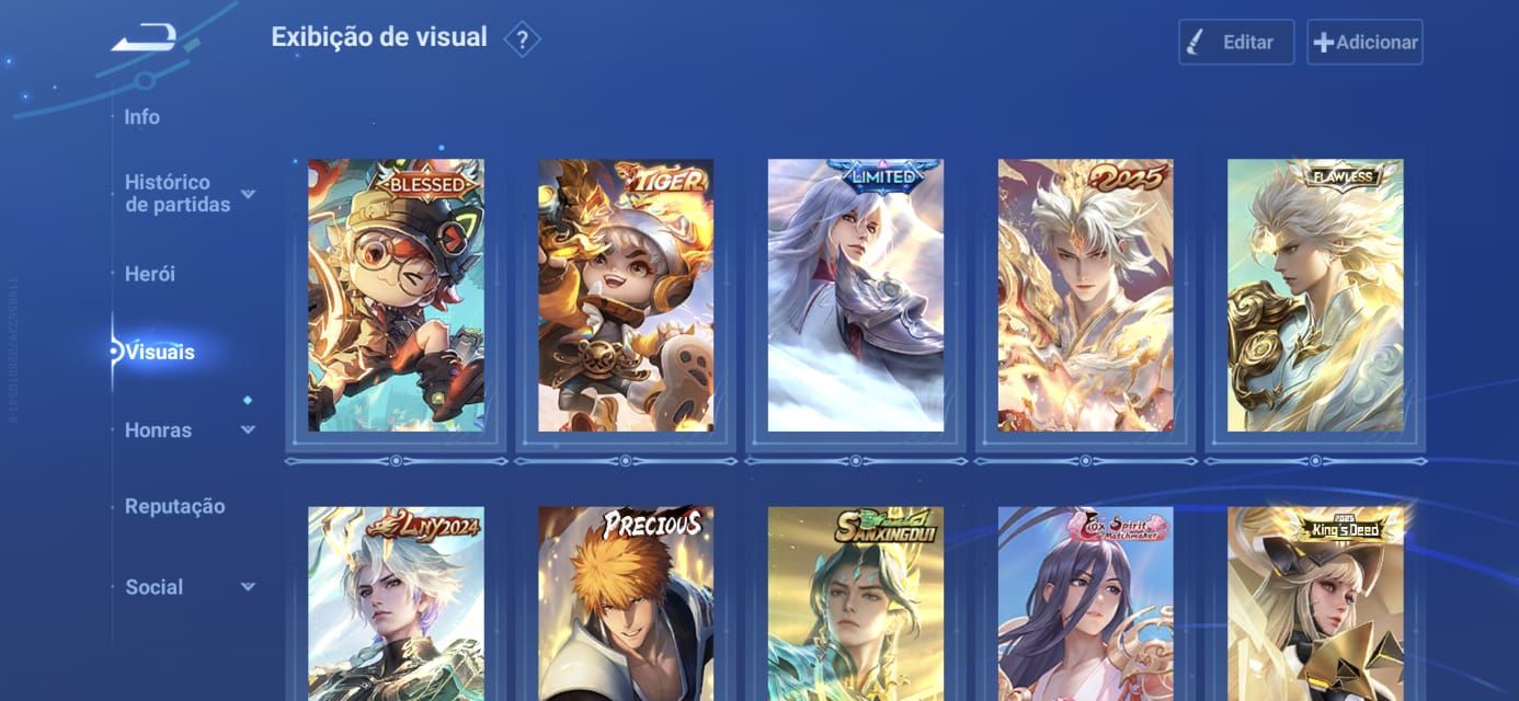 CONTA HONOR OF KINGS RARA! CRIADA DESDE O BETA VÁRIAS SKIN GACHA QUASE VIP9