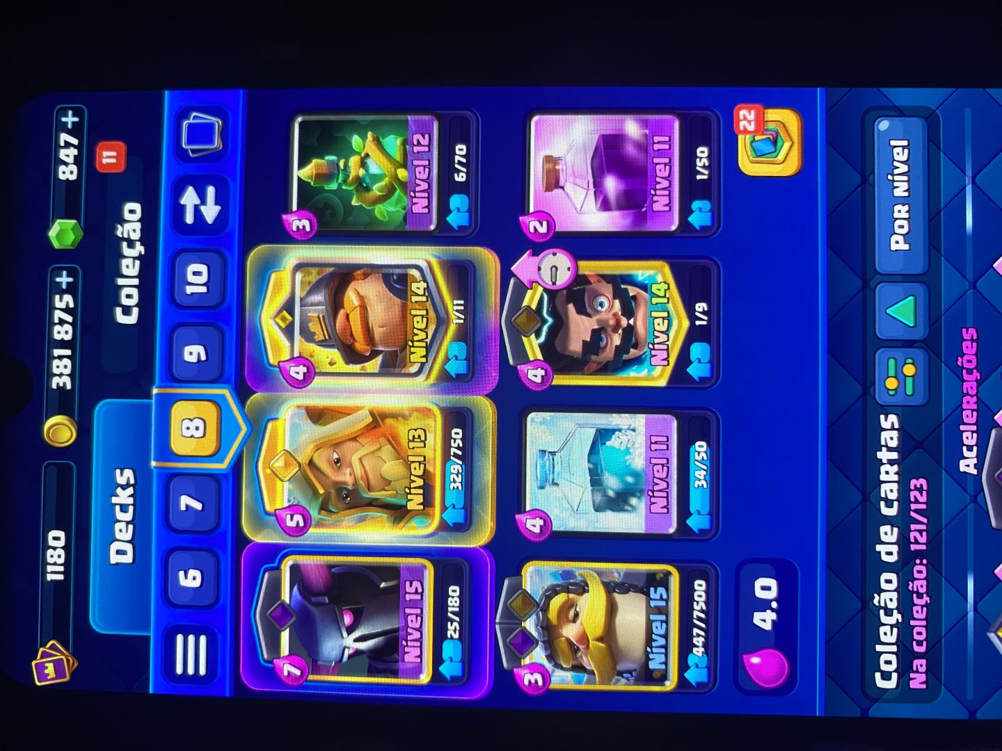 Conta de Clash Royale quase 9k de troféus e pekka nvl 15