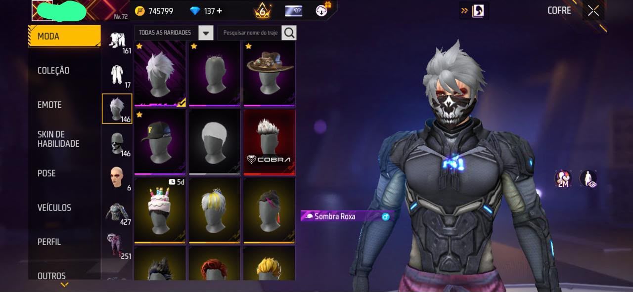 Conta Free Fire antiga primeiros passe