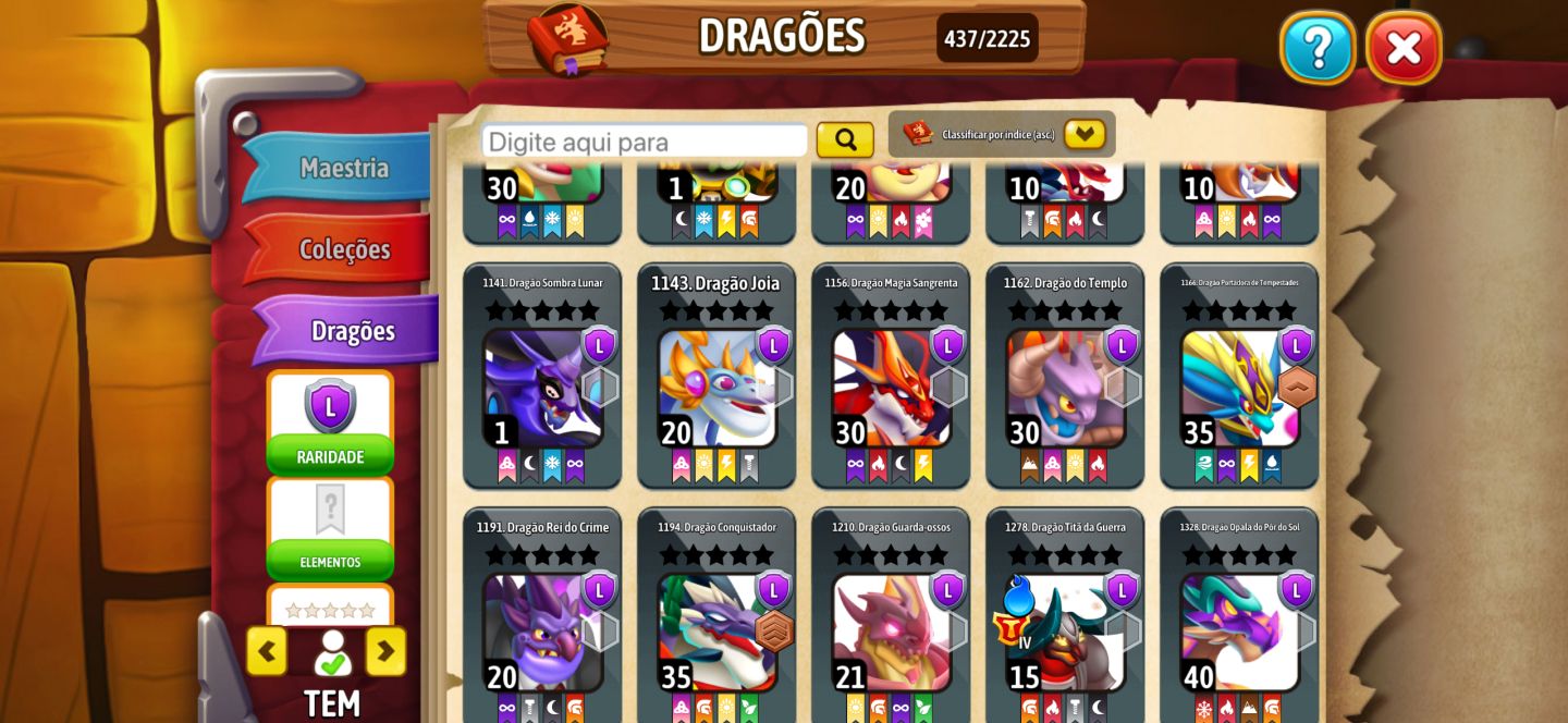 Conta de Dragon City Antiga Nivel 75