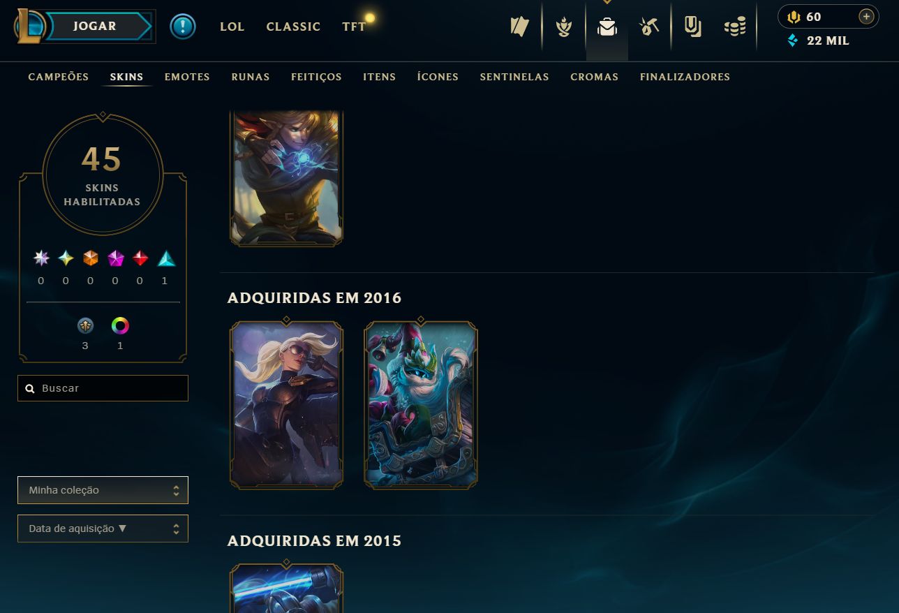 Conta lol de 2014 nivel 30 / baús / Sem email confirmado / league of legends