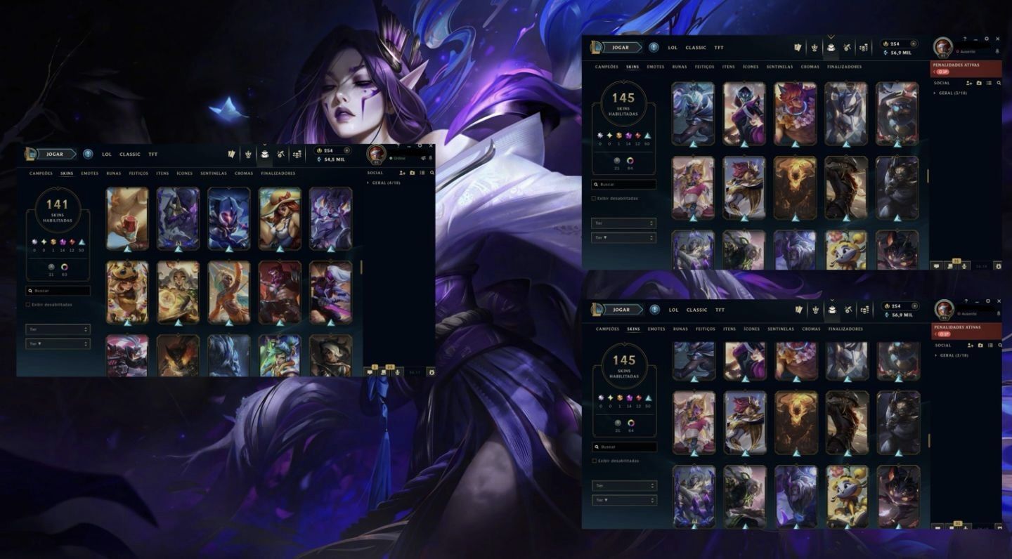 Conta handlevel com Project Command Line Yi e 12 passes ativo + skins mítica
