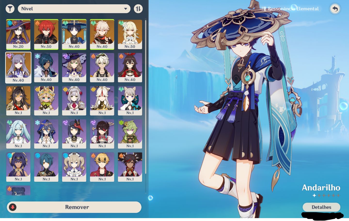 Genshin Impact | AR 49 | 6 Personagens 5 | Kazuha + Andarilho