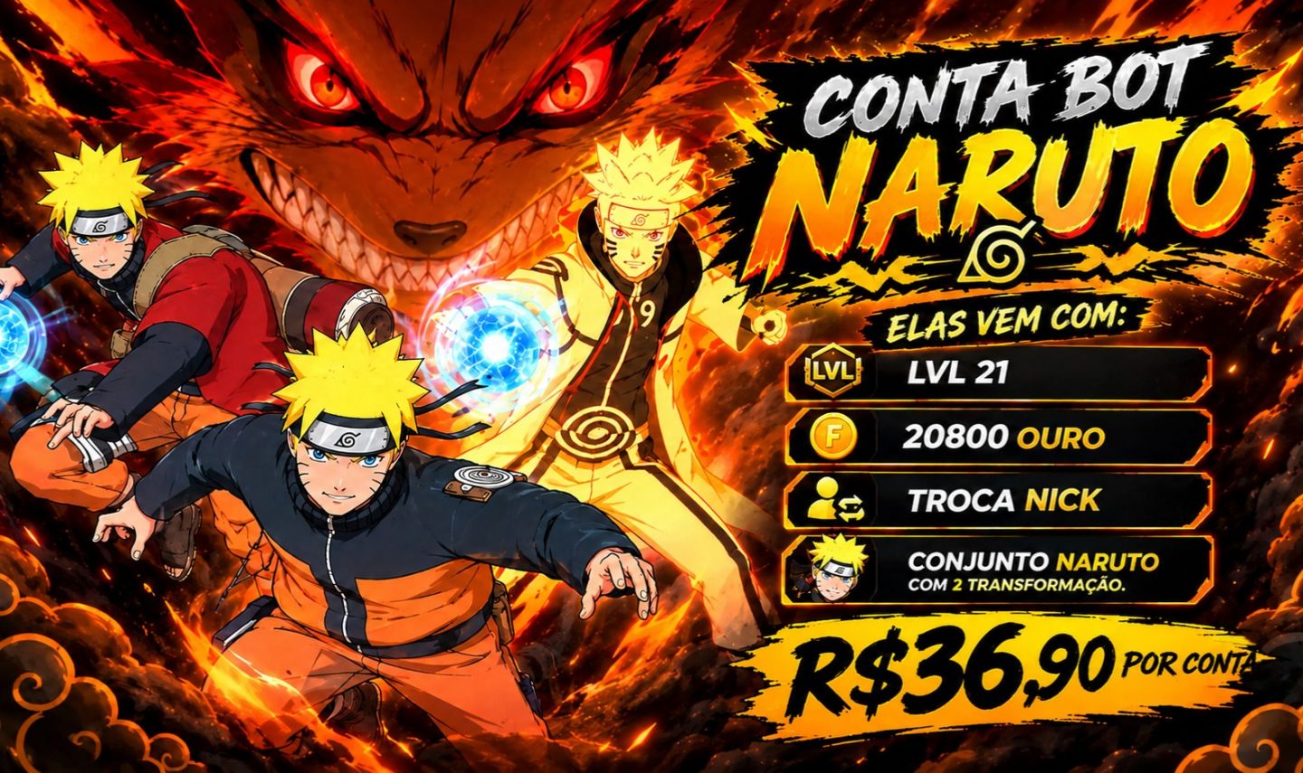 CONTAS GUEST FF - ( CONJUNTOS TEMPORADO DO NARUTO )