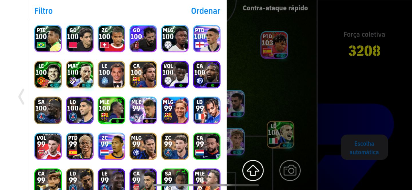 Conta Efootbal com 3 blitz curler