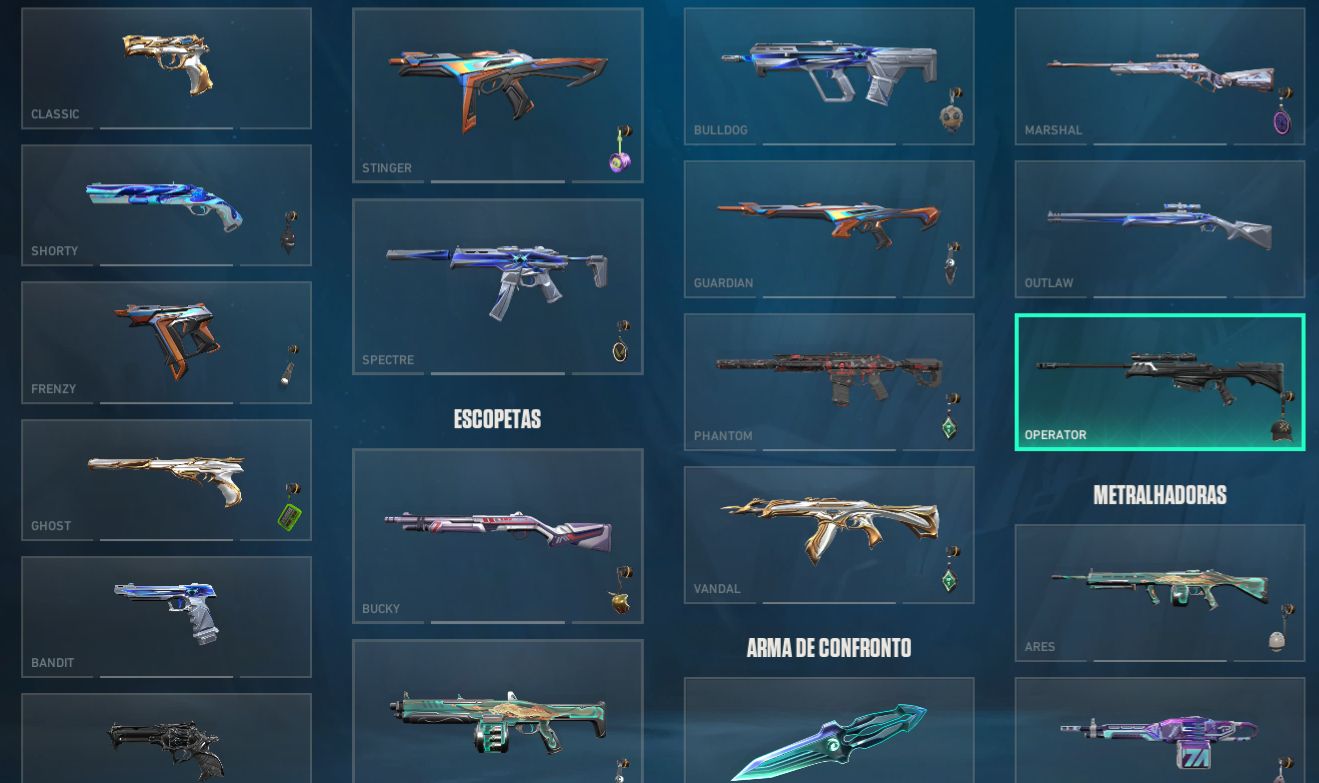 CONTA COM VARIAS SKINS