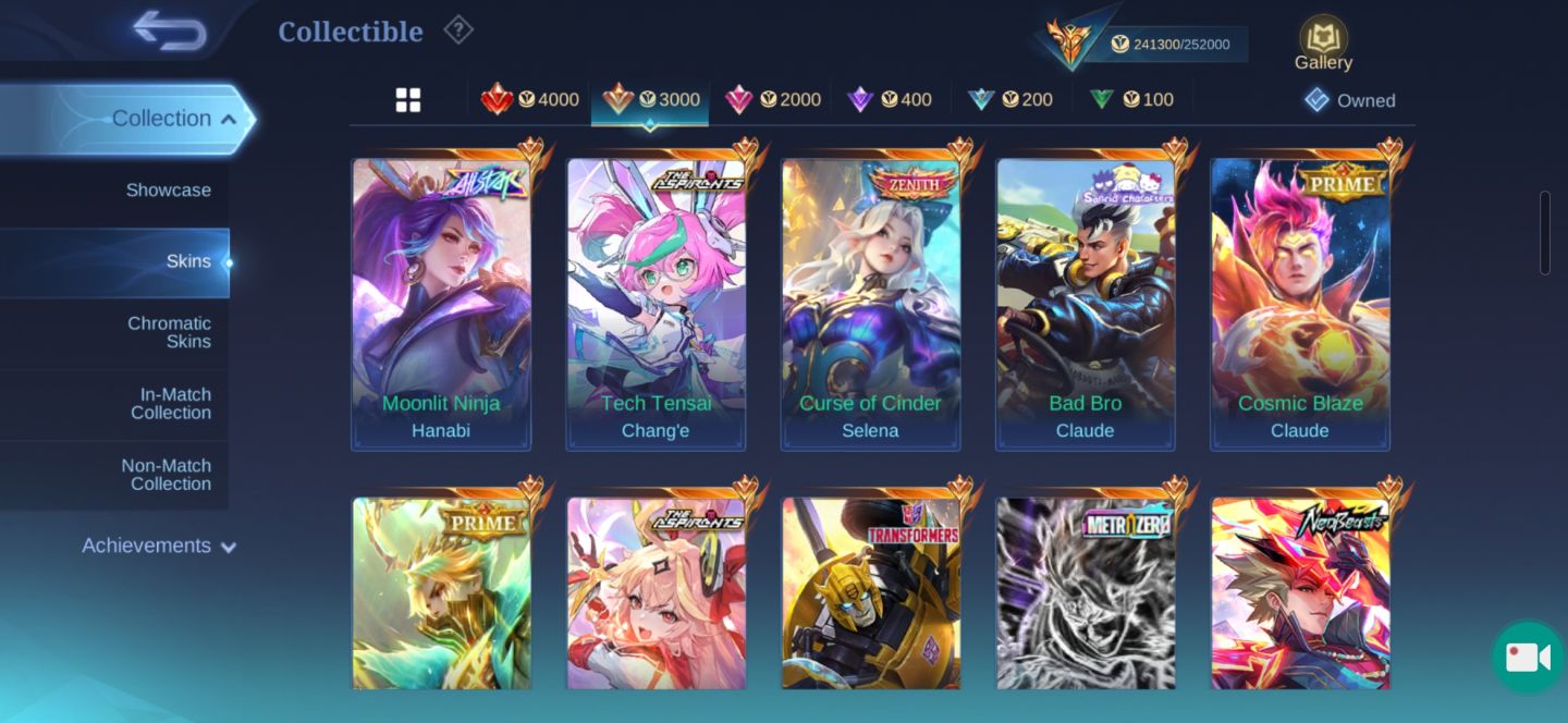 CONTA MOBILE LEGENDS FULL HERO + DE 100 SKINS RARAS