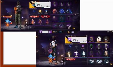 CONTAS FREE FIRE BÁSICA, UMA NIVEL 53 E A OUTRA NIVEL 47