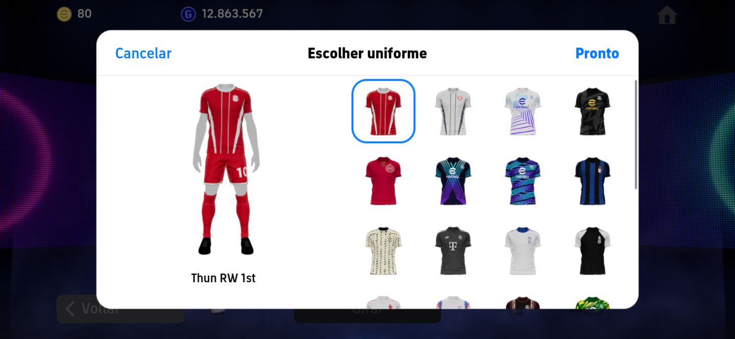 CONTA eFOOTBALL MOBILE À VENDA | TIME FORTE JOGADORES LENDÁRIOS