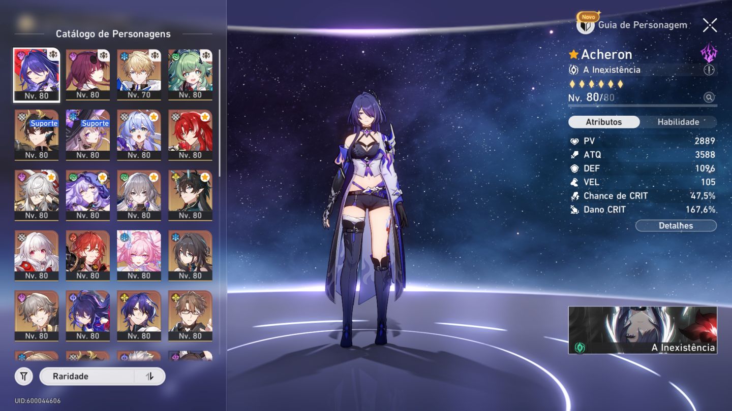 Honkai Star Rail: + de 10 personagens limitados. Conta lvl.70.