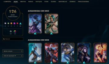 Conta de Lol com várias skins