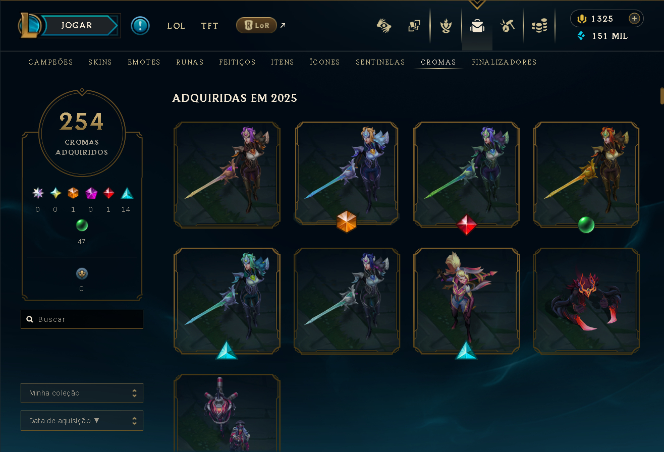 Conta 2013 - Plat 2 (1/5 MD5) 566 Skins / Todos Champs / 151k EA / 14k EL + TFT