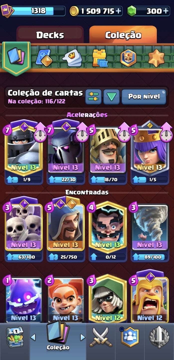 Conta Clash royale, arena 20