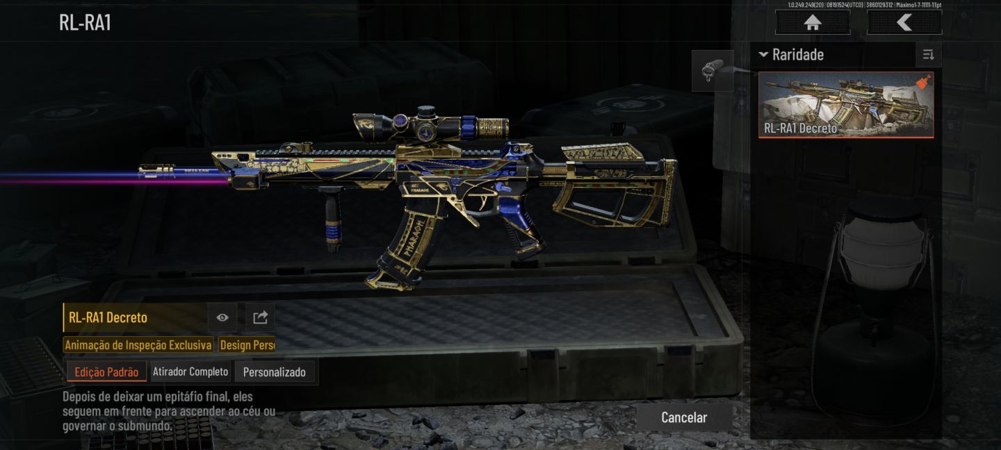 Conta Full skins 9 facas e 8 personagens lendários