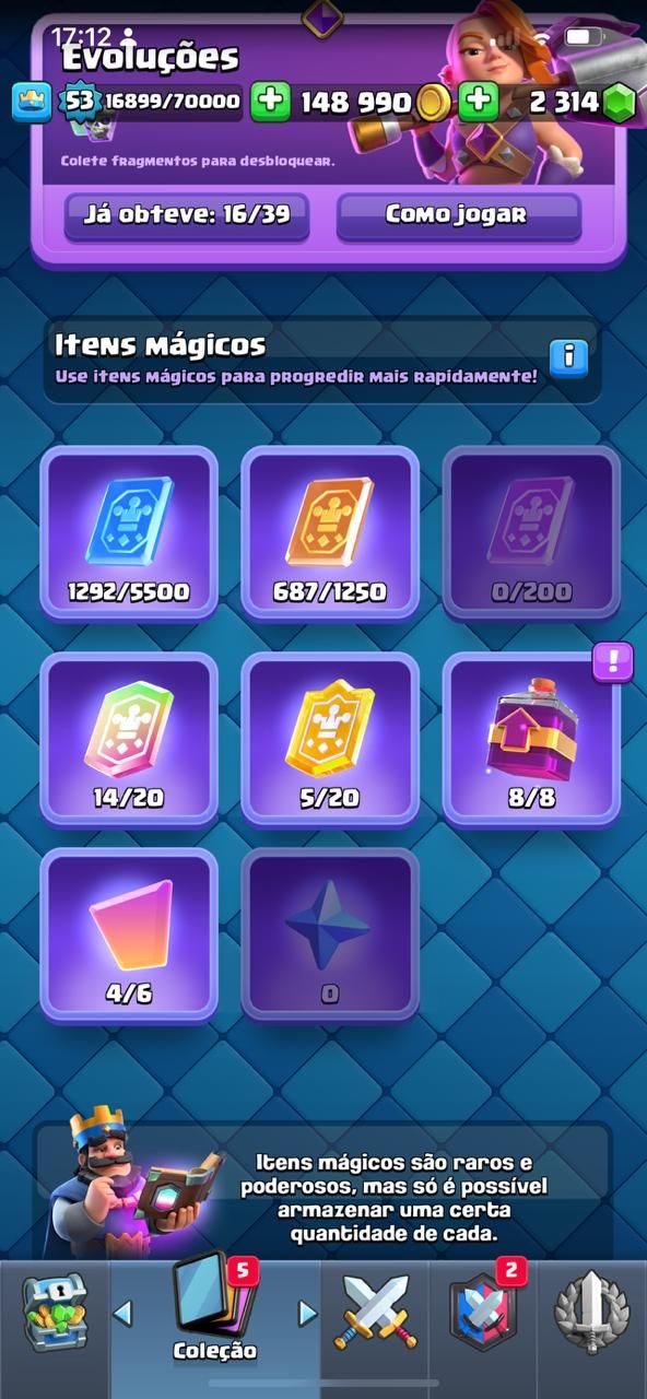 Conta de clash royale muito boa com 9k trofeus