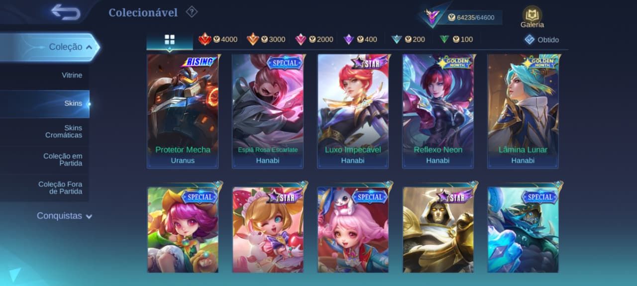 CONTA MLBB | GRANGER M7 PRIME | EUDORA LUCKYBOX | 7 ZODIAC | 253 SKINS.