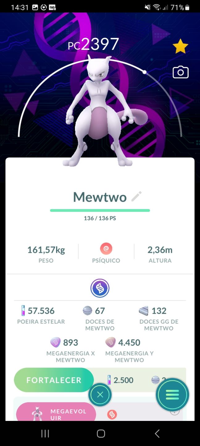 Conta muito rara de pokemon go(Com mega Mewtwo com fundo 100% e Mewtwo armadura)