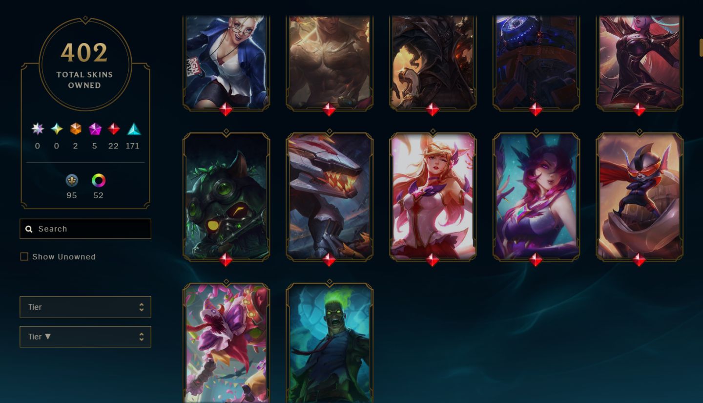 Conta League Of Legends, 402 skins +skins tft, emerald 3, Level 489