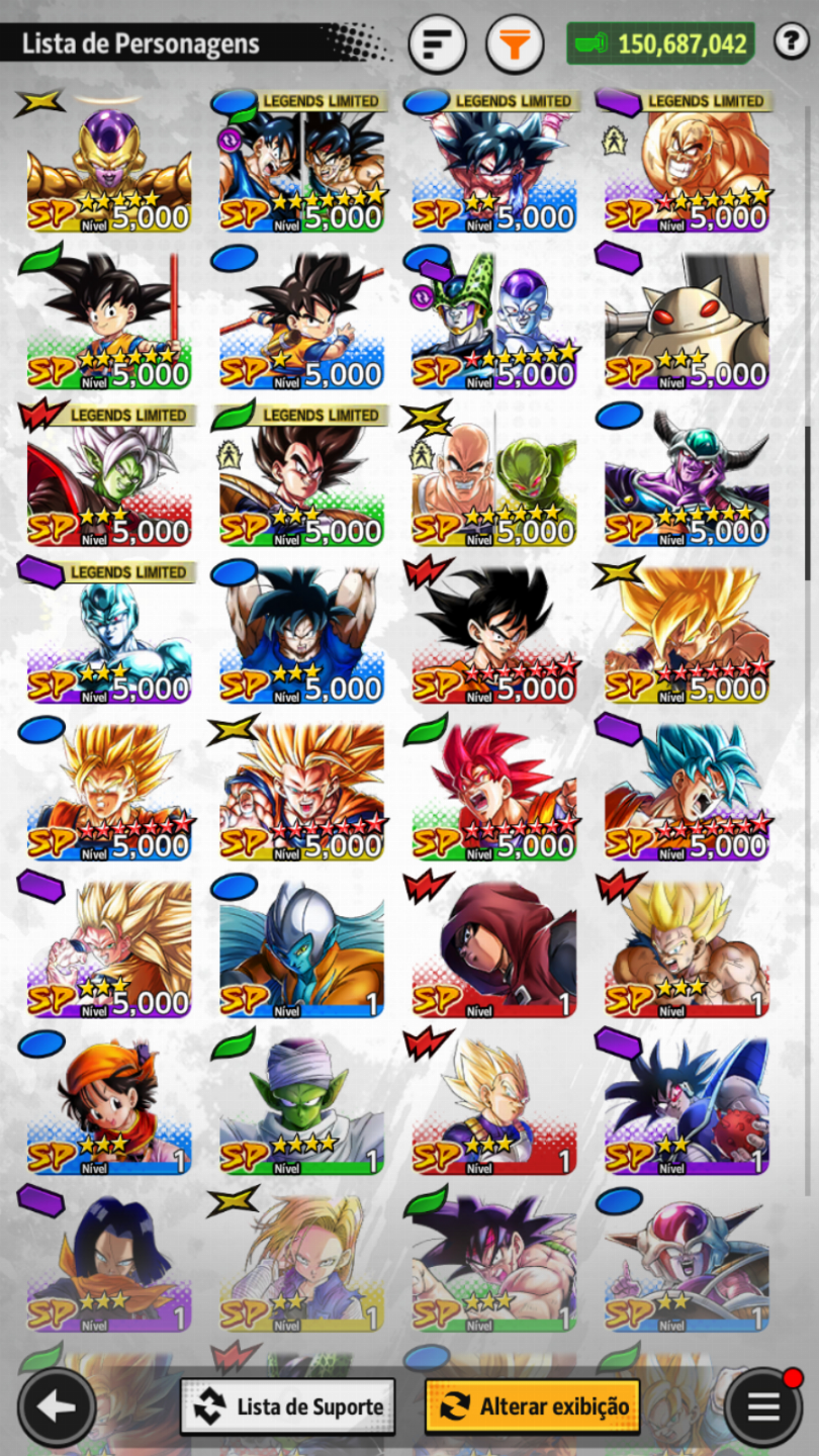Conta iniciante com Bardock LR + 19 LF + 3 ULTRA