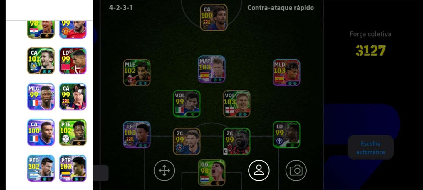 Conta eFootball Força 3127 | Messi + Neymar | Time Muito Forte