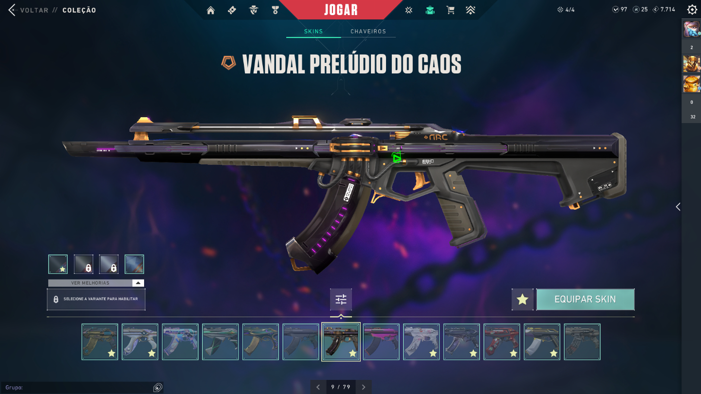 Conta de Valorant R$3400 gastos. +de 13 skins de vandal e phantom.