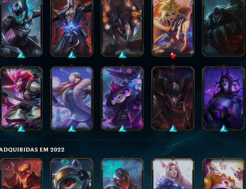 RARA 2012 - 115 SKINS - TODOS CAMPEÕES - FULL ACESSO 100% SEGURA