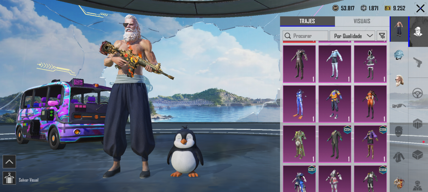 CONTA PUBG MOBILE FULL + SKIN GLACIAL E INFERNAL