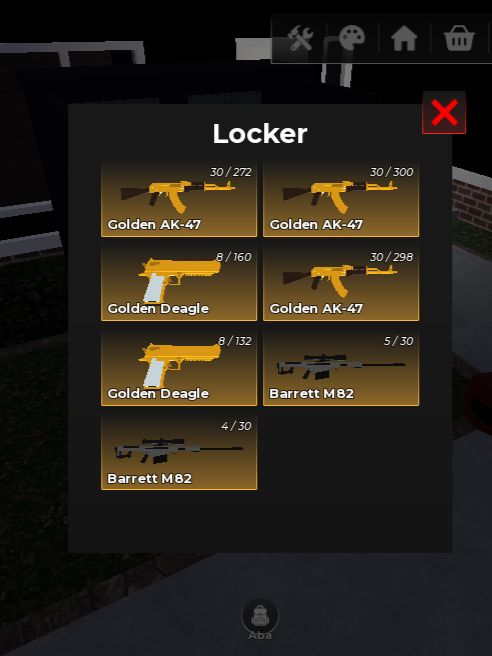 Armamentos do jogo wanted roblox