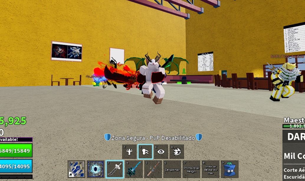 Conta Blox Fruits cheia de coisas