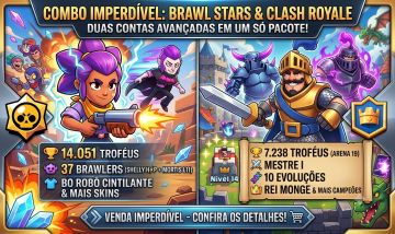 Conta Brawl Stars + Brinde Clash Royale baratinhas | BRAWL STARS CLASH ROYALE