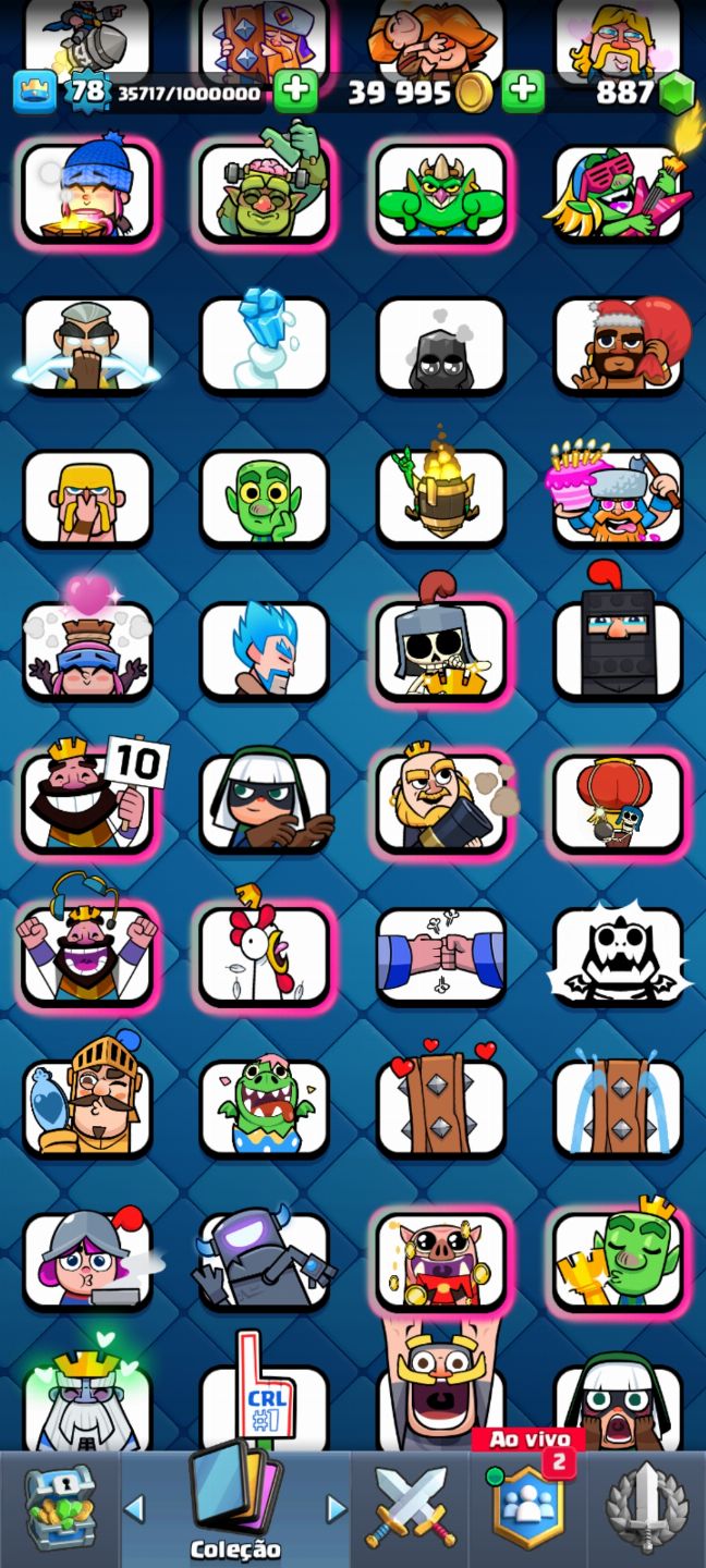 Conta Clash 10Anos Niv 80|25 EVOS|18 Emotes Lend|Vet de Guerra 388K|+5K 3 Coroas